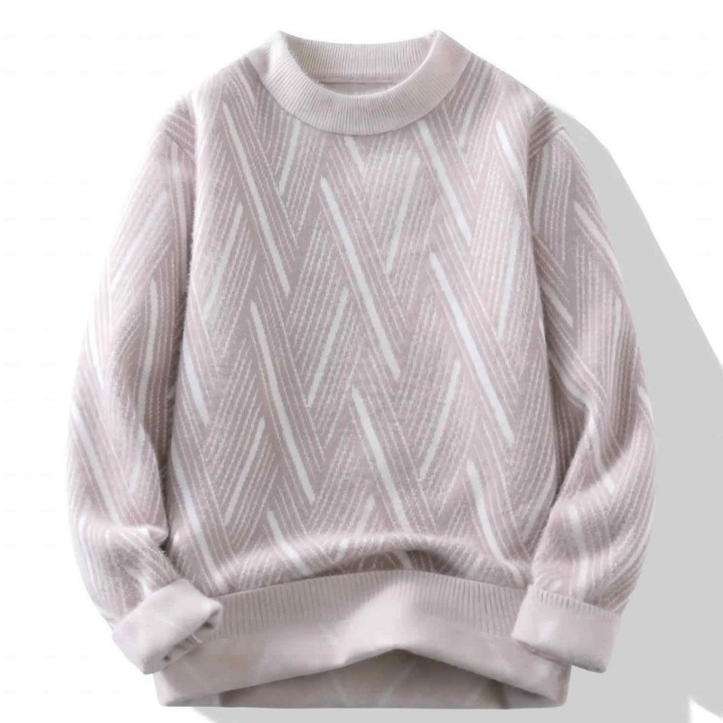 Winter Clothing Men Style - Jesienno-zimowy sweter z wycięciem pod szyją