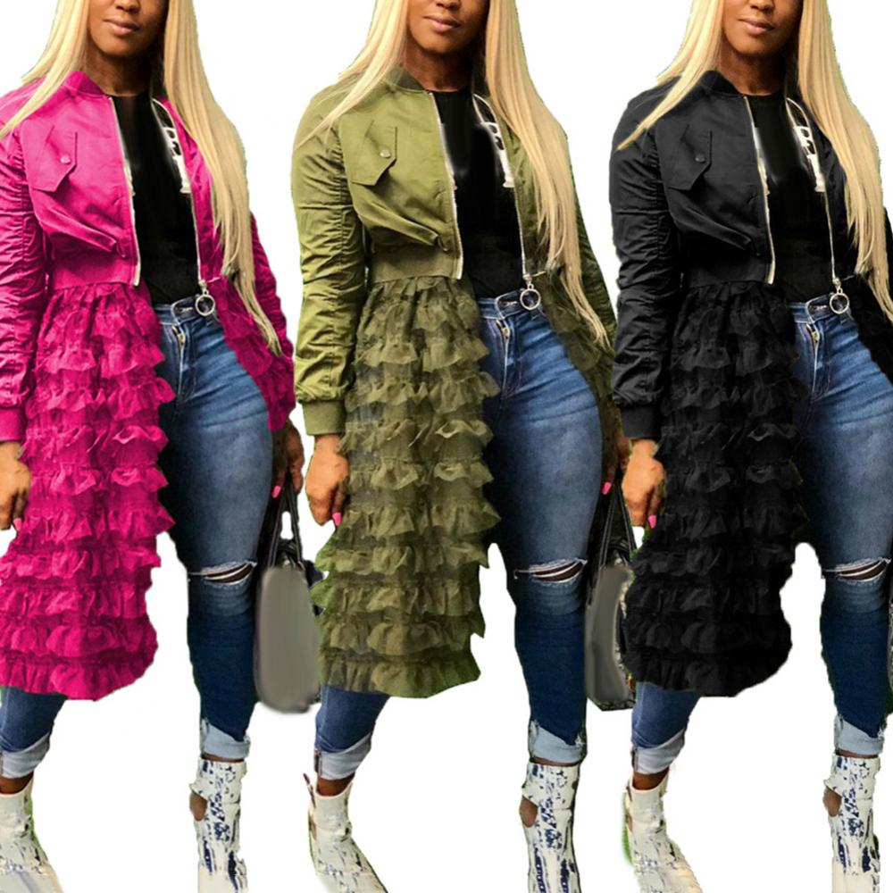 Winter Clothing Pinterest - Elegancka koronkowa siatkowa sukienka midi Płaszcz