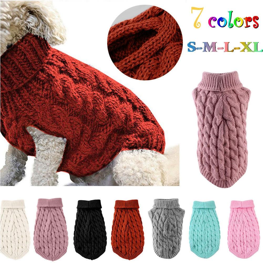 Winter Clothing In French - Sweter dla psa z golfem, dzianina