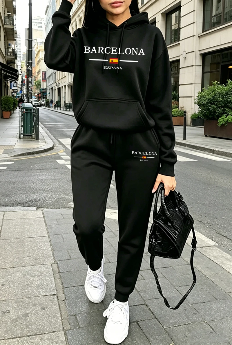 Winter Clothing For - Damski dres sportowy z nadrukiem, codzienna