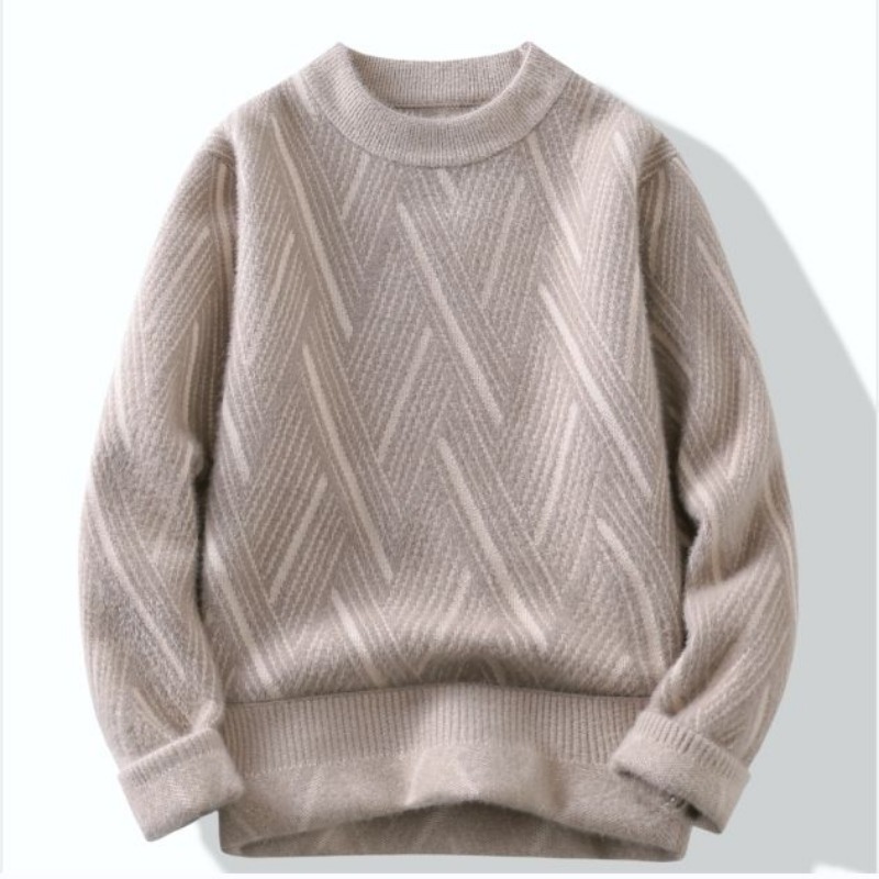 Jesienno-zimowy sweter z wycię – Winter Clothing Men Style recenzja i cena