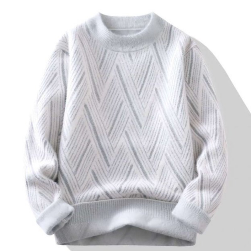 Jesienno-zimowy sweter z wycię – Winter Clothing Men Style recenzja i cena