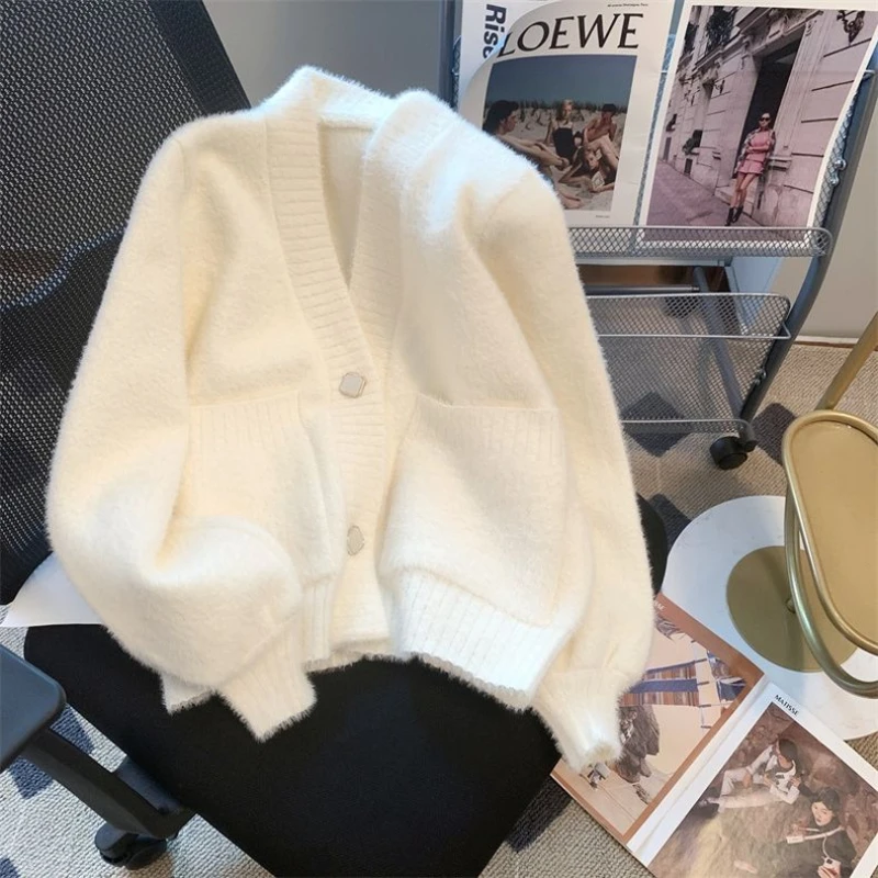 Damski sweter rozpinany, biały – Winter Clothing Offer recenzja i cena
