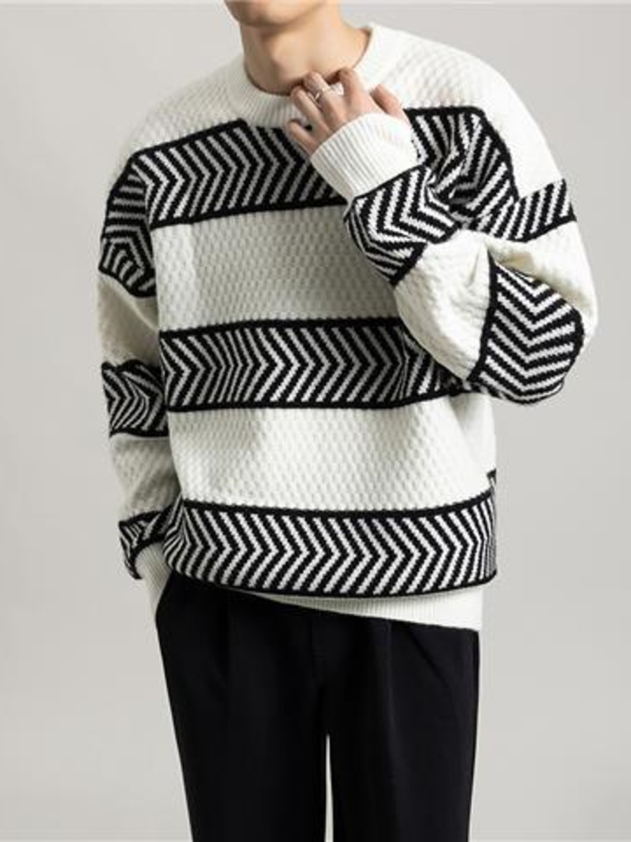Casual luźne paski sweter swet – Winter Clothing Hong Kong recenzja i cena