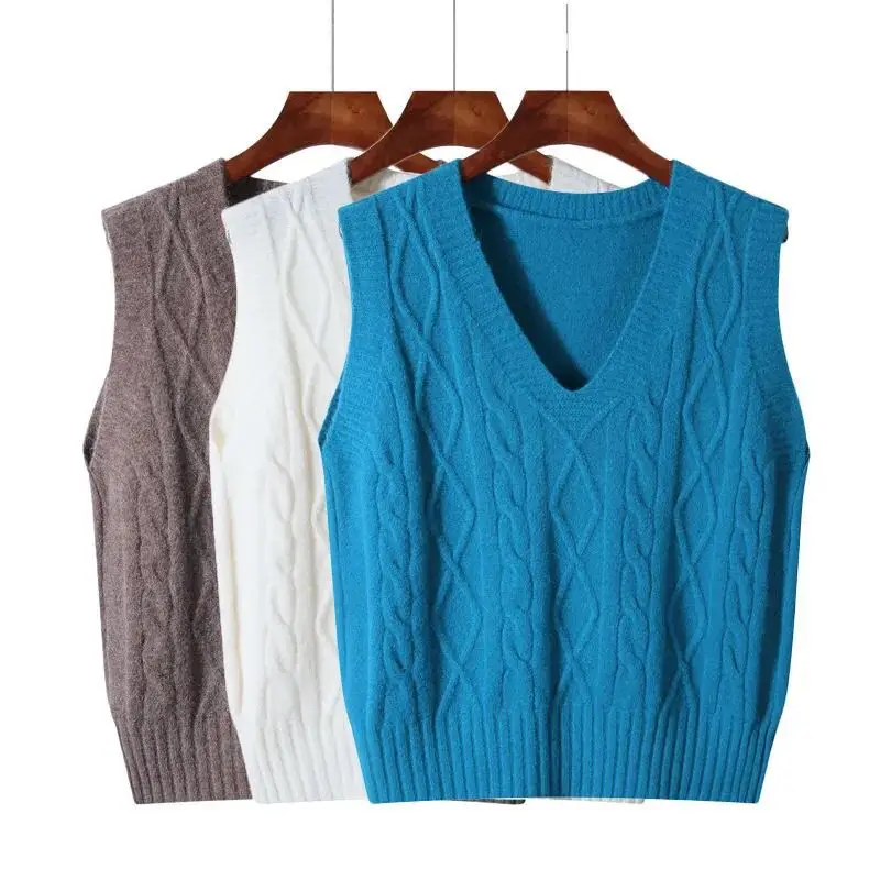 Spring Autumn V-Neck Knit Vest – Winter Clothing Offer recenzja i cena