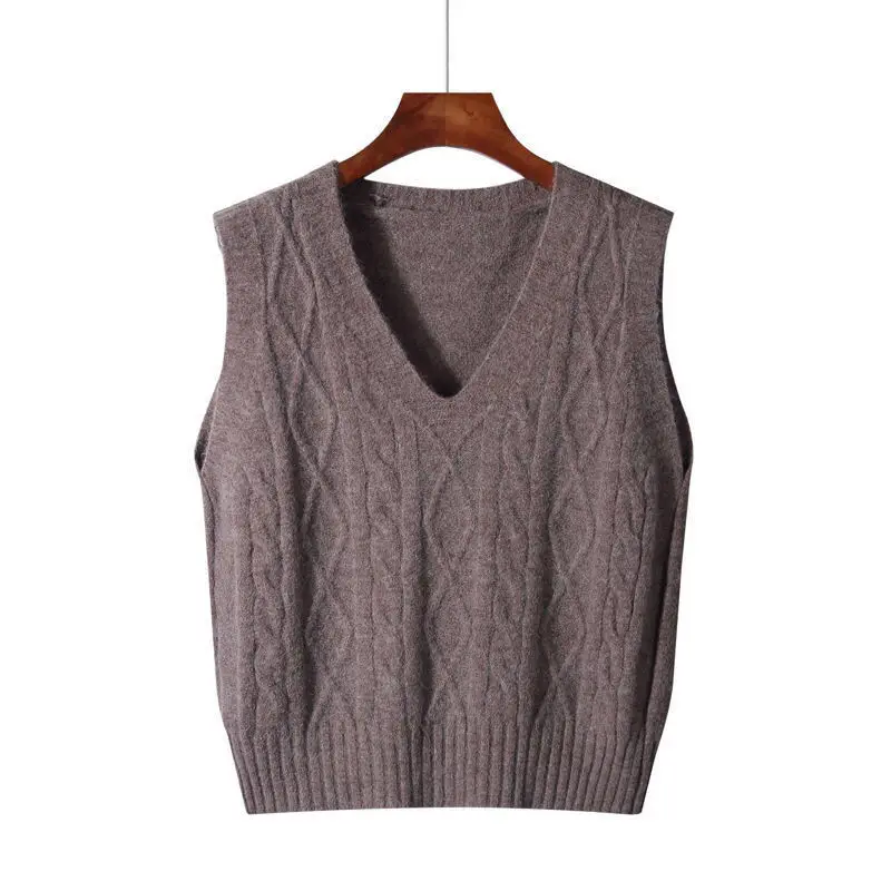 Spring Autumn V-Neck Knit Vest – Winter Clothing Offer recenzja i cena