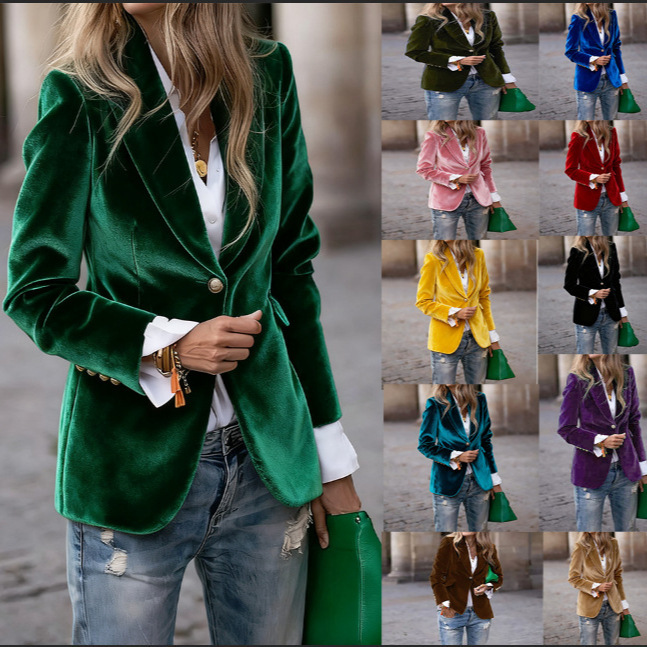 Damska aksamitna marynarka z k – Winter Clothing Work recenzja i cena